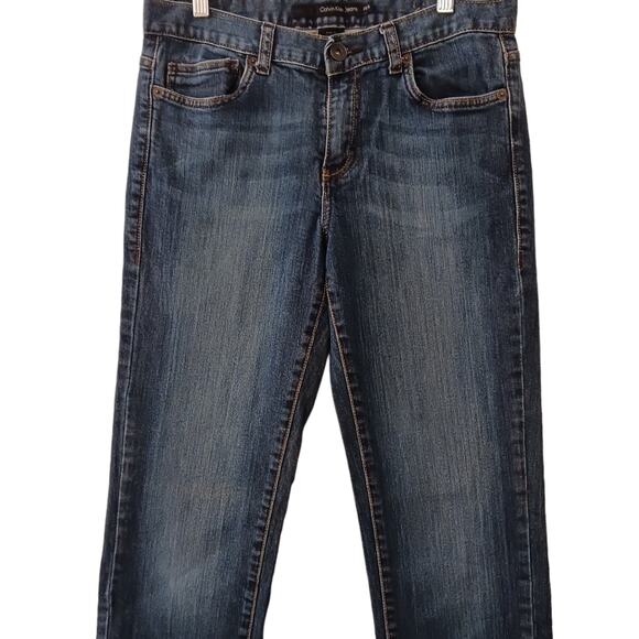 Brooke Y2K Calvin Klein Jeans Women's Sz 28 Dark Blue Denim Embroidered VINTAGE - Picture 9 of 16